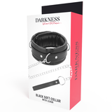 BLACK SOFT COLLAR WITH LEASH LEATHER