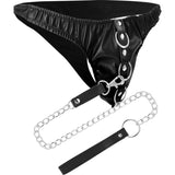 BLACK UNDERPANTS WITH LEASH