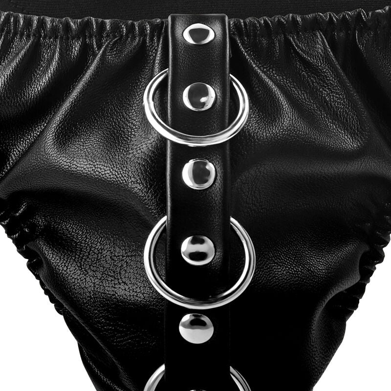 BLACK UNDERPANTS WITH LEASH
